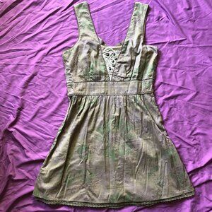 Free People Grey with Green and Purple Design